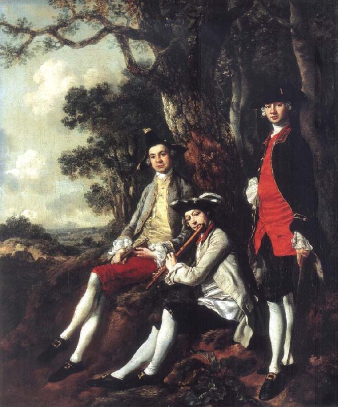 Thomas Gainsborough Peter Darnell Muilman Charles Crokatt and William Keable in a Landscape oil painting picture